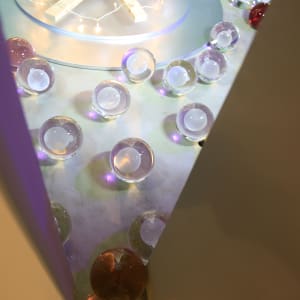 Triangle (Embassy S_ites) by Christopher Ho  Image: Laser etched 150mm glass spheres, Colored 150mm glass spheres, Install 3, Tomorrow Maybe, Hong Kong, 2019