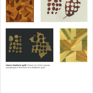 Cherry Crazy Quilt by Jody Graff  Image: Present Tense: Drexel Art Now 4 x 6 promo card side two