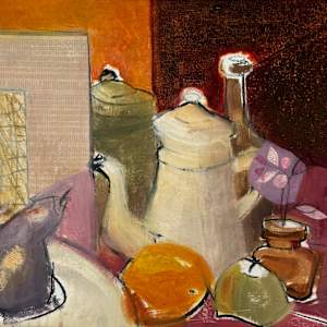 Coffee Pot With Fruit by Mel Hatton