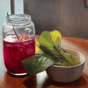 Pickled Onions and Lettuce in a bowl by David Vegt