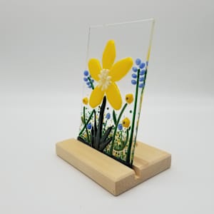 Yellow Bloom with Periwinkle Accents by Karin Danapas, Image 3.