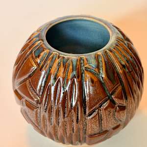 Carved Moon Vase by Stephanie Fenter 