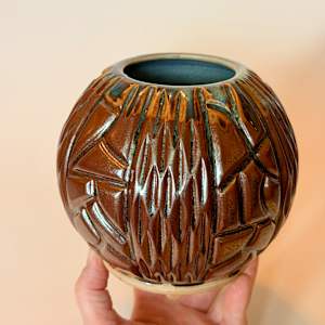 Carved Moon Vase by Stephanie Fenter 