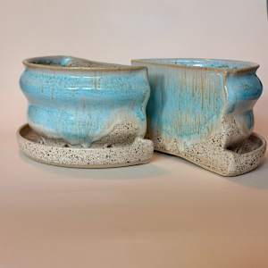 Robin's Egg Book End Planter by Stephanie Fenter 