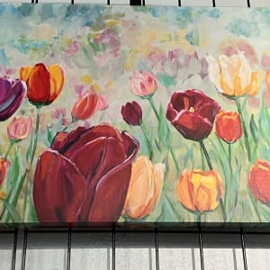 Totally Tulips print on canvas by Heather Burris 