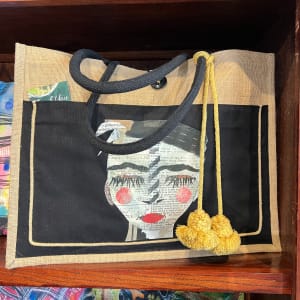 Lady with Lashes - Purse 14"x18" by Fran Cooper