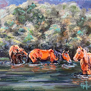 Trio in Tranquility - Print on canvas by Heather Burris