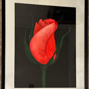 Red Rosebud by Donna Cariker 
