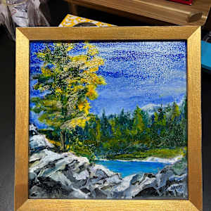 Mountain,Rock WaterTrees by Linda Schooley