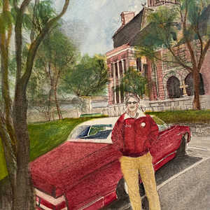 Chip and his 1970 LeSabre at the Waxahachie Courthouse by Marsha Blount