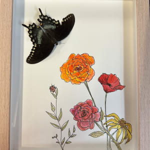 Rose and butterfly by Becky Chelf