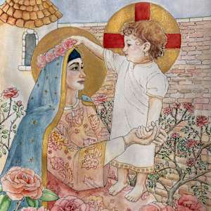 Rose Garden Madonna and Child by Harmony Dybala