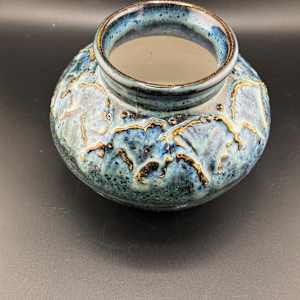 Short Scallop Vase in Blue by Nicole Nalbach 