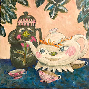 Mr & Ms Teapot and the kids by Grace Valery Guignon