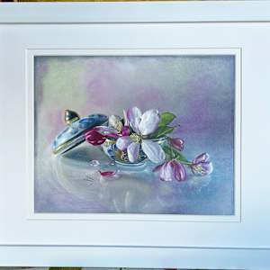 Japanese Crabapple Blossoms & Kutani Bowl by Jane Casey, Image 2.