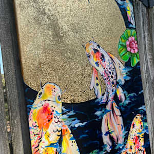 “Koi by Moonlight” by Jennifer Thornton Moreman 
