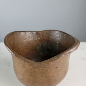 1800's Hammered Copper Vessel 4"x5" 