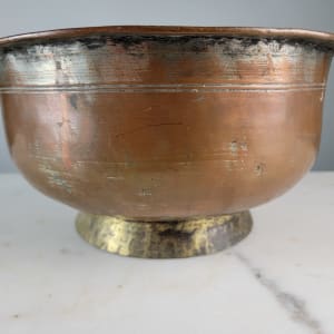 1800's Hammered Copper Bowl 5"x10" 