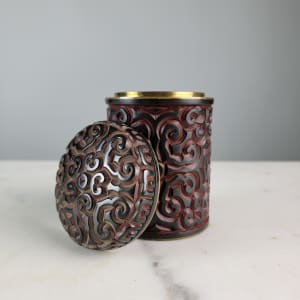 Hand Carved Cinnabar Jar 