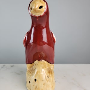 Chinese Red Porcelain Parrot 