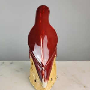 Chinese Red Porcelain Parrot 