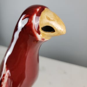Chinese Red Porcelain Parrot 