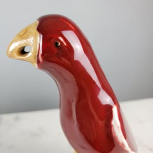 Chinese Red Porcelain Parrot 