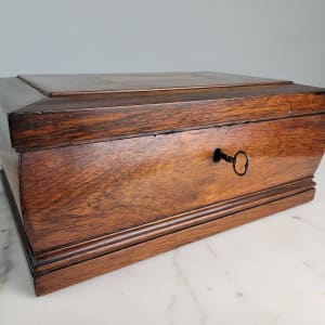 Marquetry Inlay Box with Key 