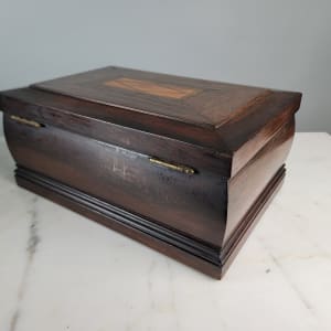 Marquetry Inlay Box with Key 