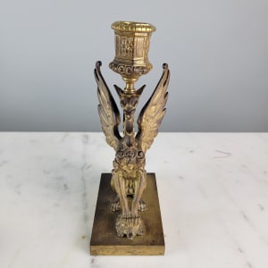 French Gilt Bronze Griffin Candlestick by French Gilt Bronze 