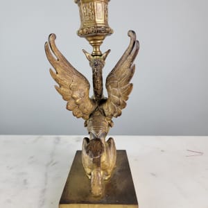 French Gilt Bronze Griffin Candlestick by French Gilt Bronze 