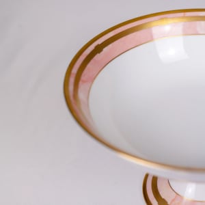 Footed Bowl, White/pink, Porcelain,Gaudron-Marbre Rose by Christian Dior 