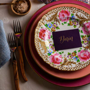 Reizenstein Hand Painted Floral Luncheon Plates, Set/10 by Reizenstein