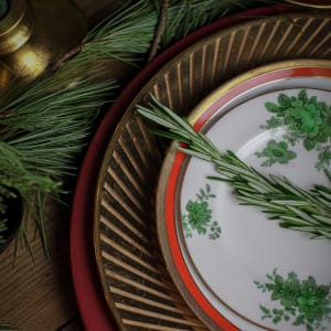 Etched Gold Luncheon Plates by Jean Luce 