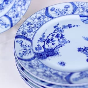 Celadon and Blue Monet Cherry Blossom Plates by Limoges 