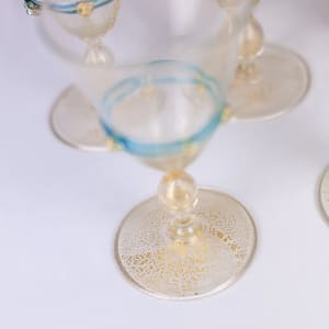 Vintage Italian Glass 14 Goblets 