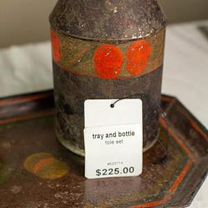 Tray and Bottle Tole Set, Image 7.