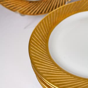Etched Gold Luncheon Plates by Jean Luce 