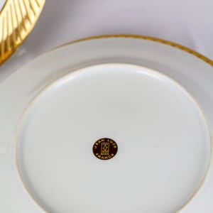 Etched Gold Luncheon Plates by Jean Luce 