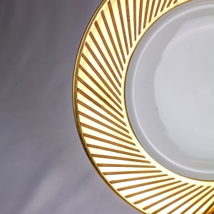 Etched Gold Dinner Plates by Jean Luce 