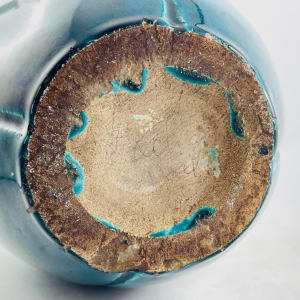 Lachenal Blue Vase by Edmond Lachenal  Image: Bottom rim chip as shown from ware.