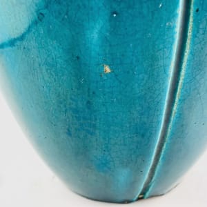 Lachenal Blue Vase by Edmond Lachenal  Image: Small glaze ship as shown.