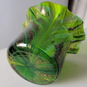 Murano Green Glass Vessel 