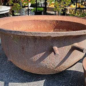 American Cast Iron Cauldron with Handles, c. 1920 