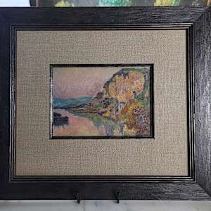 Hudson River Impressionist Landscape, Oil on Board 