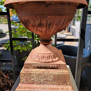 Abendroth Iron Urn on Base / Pair by Abendroth Brothers 