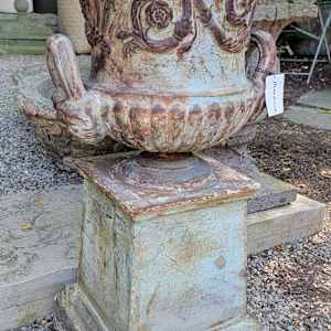 Handyside Floral Scroll Urns on Plinths / Pair by Andrew Handyside