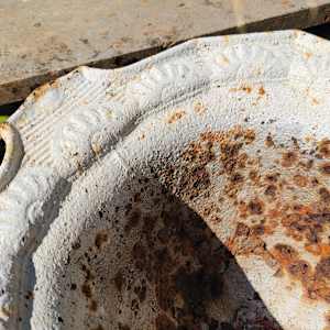 White Iron Trough Footed with Handles 