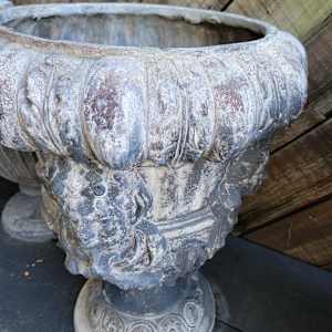 Mascaron Flora Lead Urn / Pair, Image 7.