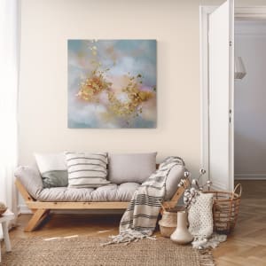 Hope by Valerie Ostenak  Image: On a light color wall, the paintings is a focal point for the room.